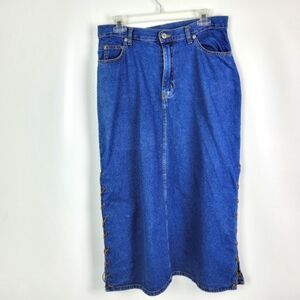 DETAILS 100% Cotton Jean Skirt With Leather